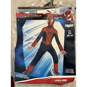 Super Hero Kids Costume The Amazing Spiderman 2 Padded Muscle Boys Size M 7-8